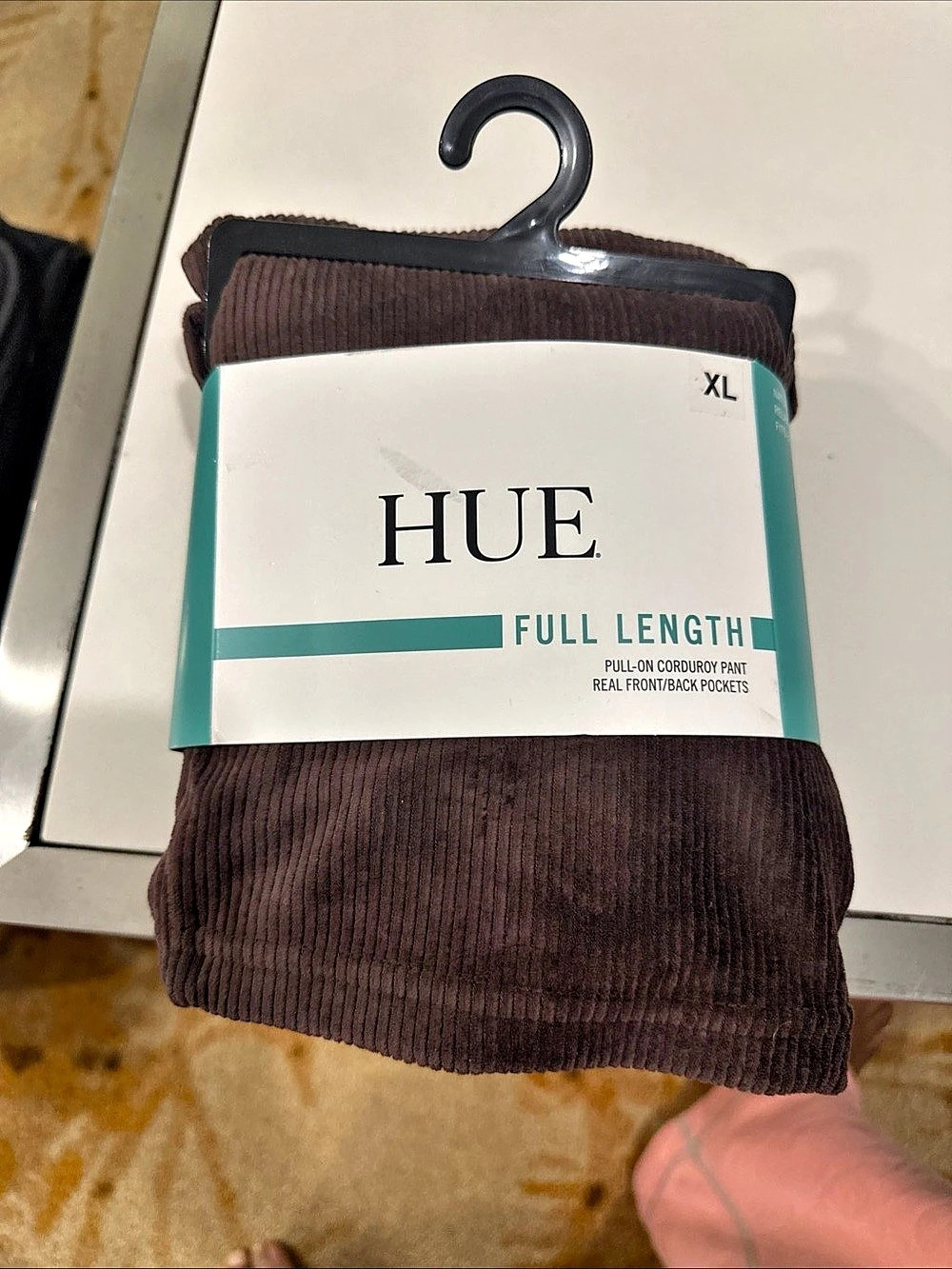 Hue Full Length Ribbed Hosiery in Brown XL NWT